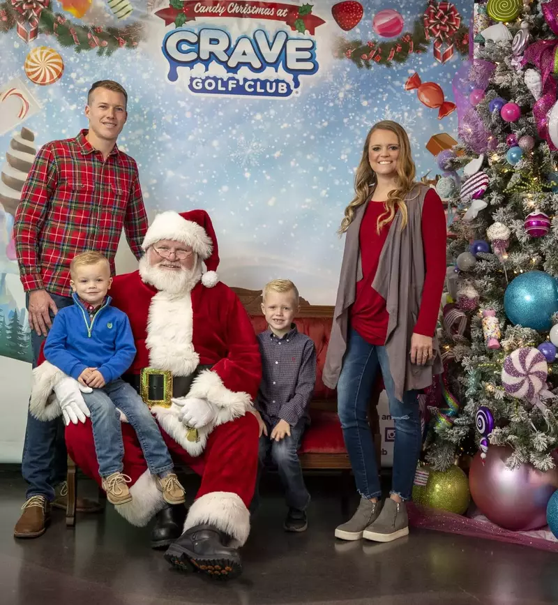 family with santa
