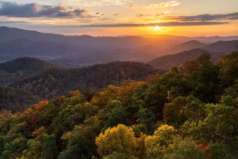 Smoky Mountain sunset from Foothills Parkway